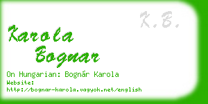 karola bognar business card