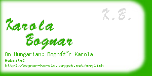 karola bognar business card